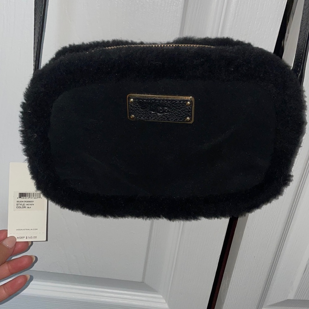 UGG Leather-Trimmed Suede Crossbody Bag